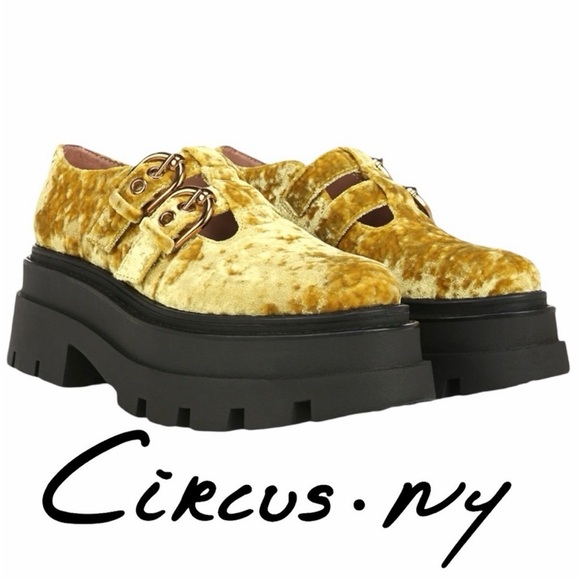 Sam Edelman Shoes - Mustard Yellow Velvet Mary Jane’s Circus By Sam Edelman Size 11 NEW WITHOUT BOX